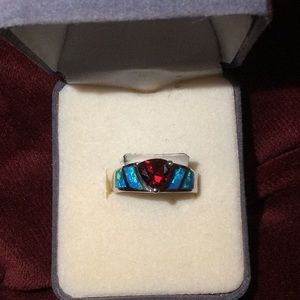 Sterling silver ring ruby